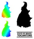 Lowpoly Rainbow Map of Tocantins State with Diagonal Gradient