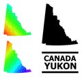 Lowpoly Rainbow Map of Yukon Province with Diagonal Gradient