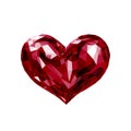 Lowpoly red crystal heart Valentine