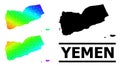 Lowpoly Spectral Colored Map of Yemen with Diagonal Gradient