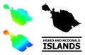 Lowpoly Spectrum Map of Heard and McDonald Islands with Diagonal Gradient