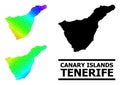 Lowpoly Spectrum Map of Tenerife Island with Diagonal Gradient Royalty Free Stock Photo