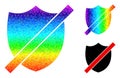 Vector Triangle Filled Wrong Shield Icon with Rainbow Gradient