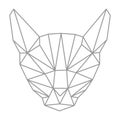 Lowpolygonal geometry, cat head. Outline style. Simple. Flat. Is Royalty Free Stock Photo