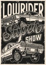 Lowriders show vintage monochrome poster