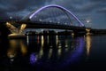 Lowry Avenue Bridge with Purple Lighting in Minneapolis Royalty Free Stock Photo