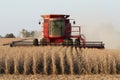 Farmer in a Case Combine Harvester Royalty Free Stock Photo