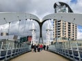 Lowry footbridge, Salford Quays, Manchester Royalty Free Stock Photo