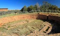 Canyons of the Ancients National Monument, Early Morning Light on Spiritual Great Kiva, Lowry Pueblo, Colorado, USA Royalty Free Stock Photo