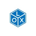 LOX letter logo design on black background. LOX creative initials letter logo concept. LOX letter design