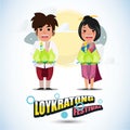 Loy Krathong character. Thailand festival concept - Royalty Free Stock Photo