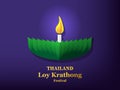 Loy Krathong festival card in vector art