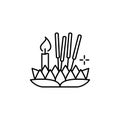 Loy Krathong festival lantern icon. Simple line, outline  of culture Thailand icons for ui and ux, website or mobile Royalty Free Stock Photo