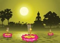 Loy Krathong festival in Thailand,silhouette background