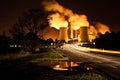 Loy Yang brown coal power station at night, located in Victoria Australia