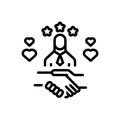 Black line icon for Loyal Customer, loyal and client Royalty Free Stock Photo