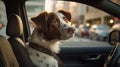 loyal dog waiting in car Royalty Free Stock Photo