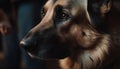 Loyal German Shepherd and fluffy Retriever, pampered pets indoors generated by AI