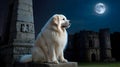 A loyal Great Pyrenees standing guard