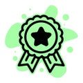 Loyalty award line icon. Bonus points. Discount program symbol