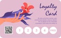 Loyalty card with client of shop or store vector