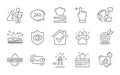 Loyalty card, Hand sanitizer and Food icons set. Target goal, Lighthouse and Eye protection signs. Vector Royalty Free Stock Photo