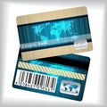Loyalty card with striped and scribbled map Royalty Free Stock Photo