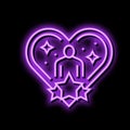 loyalty customer review neon glow icon illustration