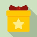Loyalty gift box icon, flat style