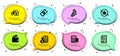 Loyalty gift, 3d chart and Report document icons set. Vector