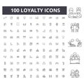 Loyalty line icons, signs, vector set, outline illustration concept