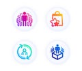 Loyalty points, Group and User info icons set. Augmented reality sign. Bonus bags, Managers, Update profile. Vector