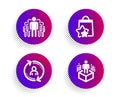 Loyalty points, Group and User info icons set. Augmented reality sign. Bonus bags, Managers, Update profile. Vector