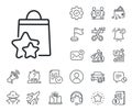 Loyalty points line icon. Bonus bags. Discount program. Salaryman, gender equality and alert bell. Vector