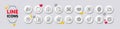 Loyalty points, Refresh and Timer line icons. For web app, printing. White buttons 3d icons. Vector
