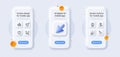 Loyalty program, Bid offer and Cursor line icons pack. For web app. 3d phone mockups. Vector