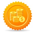 Loyalty program and earning points, gold bonus icon Royalty Free Stock Photo