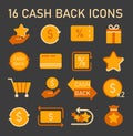 Loyalty program icon dark or night mode set. Rewards, offers, cashback