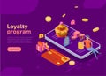 Loyalty program isometric web banner