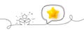Loyalty program line icon. Bonus points. Discount box. Continuous line with 3d star. Vector Royalty Free Stock Photo