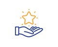 Loyalty program line icon. Bonus points. Discount star. Vector Royalty Free Stock Photo