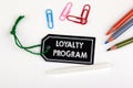 Loyalty program. Price tag with string on a white background