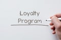 Loyalty program written on whiteboard Royalty Free Stock Photo