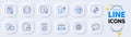 Loyalty star, Airplane and Certificate line icons for web app. Pictogram icon. Vector