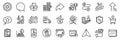 Loyalty star, Mobile finance and Increasing percent line icons pack. For web app. App line icons. Vector