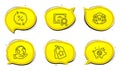 Loyalty tags, Piggy sale and Loan percent icons set. Women group sign. Bonus reward, Discounts, Change rate. Vector