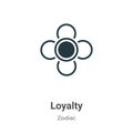 Loyalty vector icon on white background. Flat vector loyalty icon symbol sign from modern zodiac collection for mobile concept and Royalty Free Stock Photo