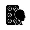 Lozenges for sore throat black glyph icon