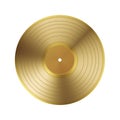 LP record vinyl gold color on white background