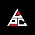 LPC triangle letter logo design with triangle shape. LPC triangle logo design monogram. LPC triangle vector logo template with red Royalty Free Stock Photo
